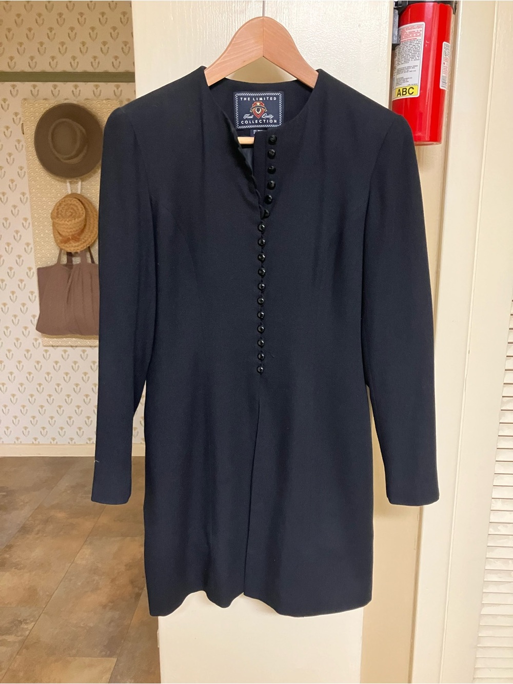 The Limited Black Long Sleeve Button-Front Dress